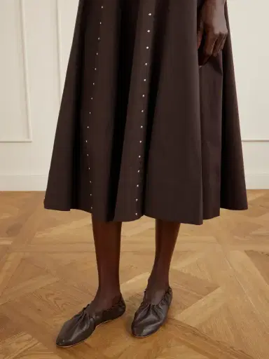 Staud Rue Gathered Leather Ballet Flats | Thumbnail 2