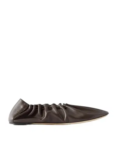 Staud Rue Gathered Leather Ballet Flats | Thumbnail 1