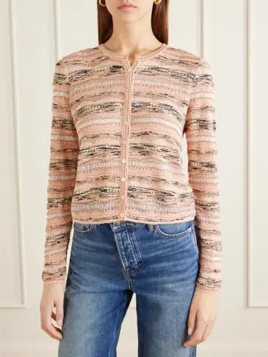 Ulla Johnson Mia Striped Pointelle-knit Cardigan | Thumbnail 3 Ulla Johnson Mia Striped Pointelle-knit Cardigan | Thumbnail 3