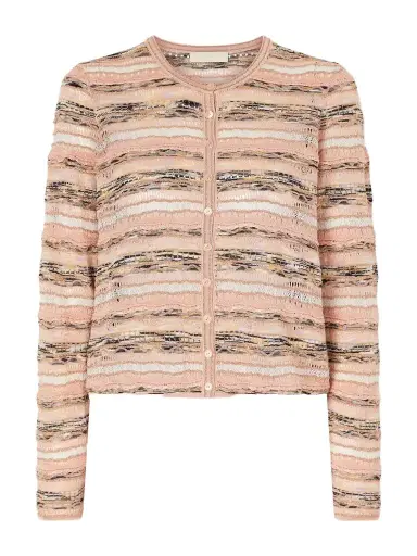 Ulla Johnson Mia Striped Pointelle-knit Cardigan | Thumbnail 1 Ulla Johnson Mia Striped Pointelle-knit Cardigan | Thumbnail 1