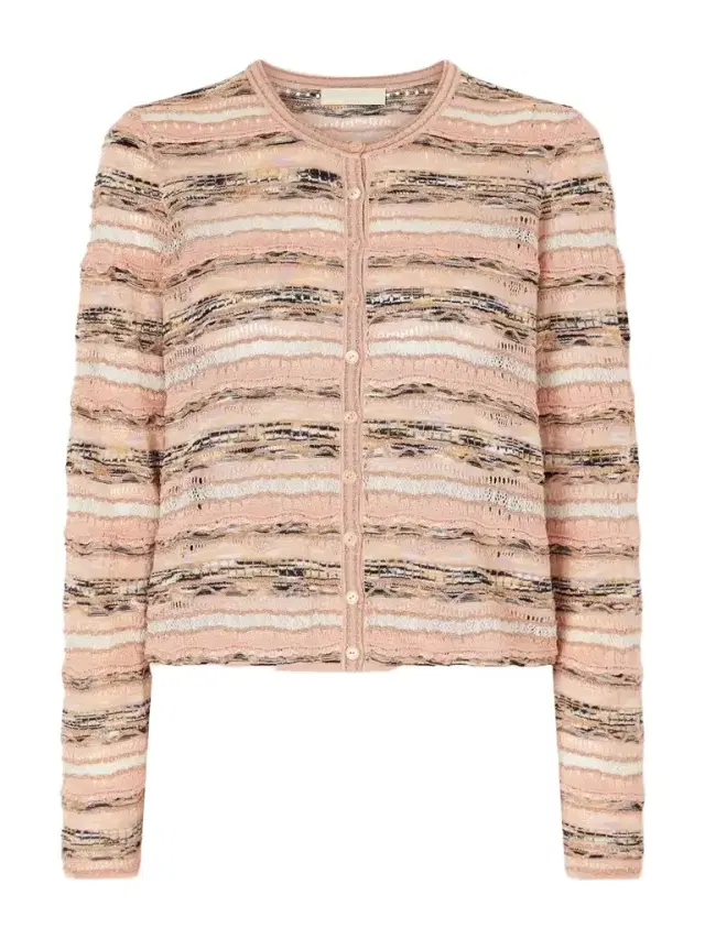 Ulla Johnson Mia Striped Pointelle-knit Cardigan