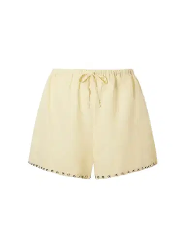 Staud Paddle Studded Linen Shorts | Thumbnail 1 Staud Paddle Studded Linen Shorts | Thumbnail 1