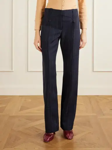 Tory Burch Checked Wool-blend Straight-leg Pants | Thumbnail 3 Tory Burch Checked Wool-blend Straight-leg Pants | Thumbnail 3