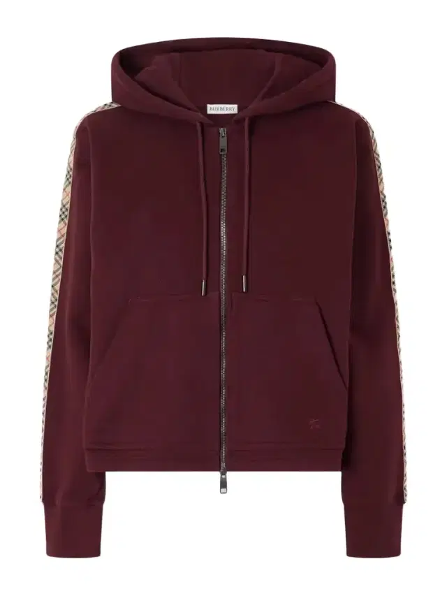 Burberry Harper Checked Cotton-jersey Zip-up Hoodie