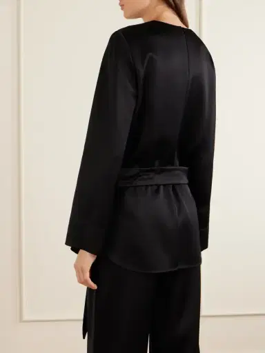 TOTEME Belted Satin Blouse | Thumbnail 3 TOTEME Belted Satin Blouse | Thumbnail 3
