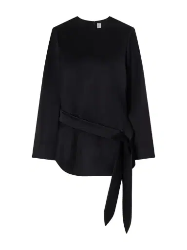 TOTEME Belted Satin Blouse | Thumbnail 1 TOTEME Belted Satin Blouse | Thumbnail 1