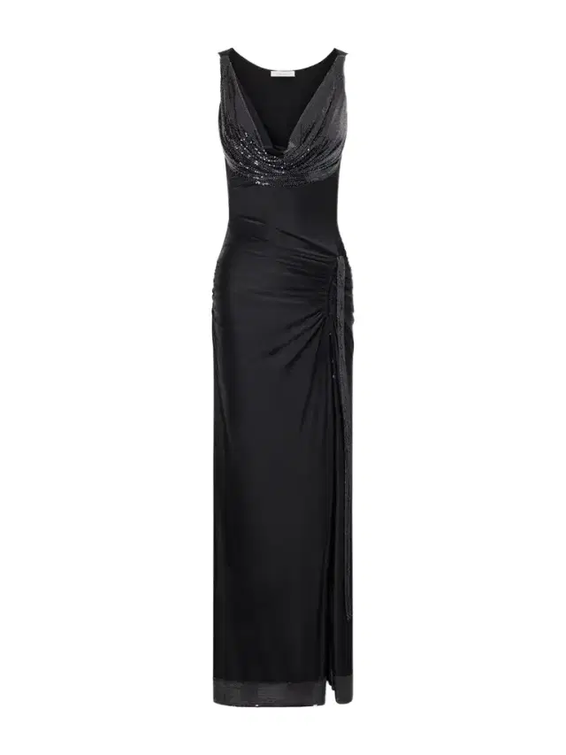 Rabanne Mesh-detailed Jersey-satin Maxi Dress