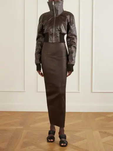 Rick Owens Dirt Pillar Textured-leather Maxi Skirt | Thumbnail 2