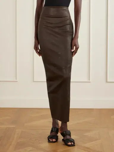 Rick Owens Dirt Pillar Textured-leather Maxi Skirt | Thumbnail 3