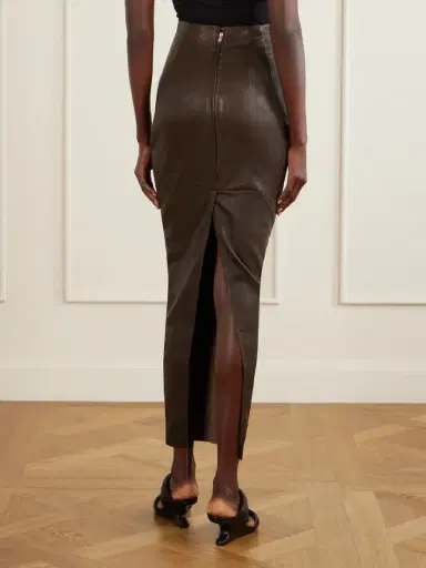 Rick Owens Dirt Pillar Textured-leather Maxi Skirt | Thumbnail 4