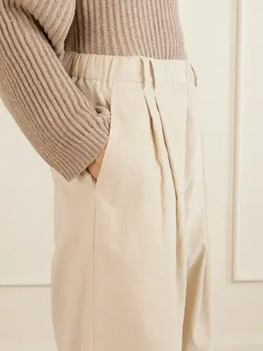 Brunello Cucinelli Pleated Cotton, Lyocell And Cashmere-blend Corduroy Wide-leg Pants | Thumbnail 5