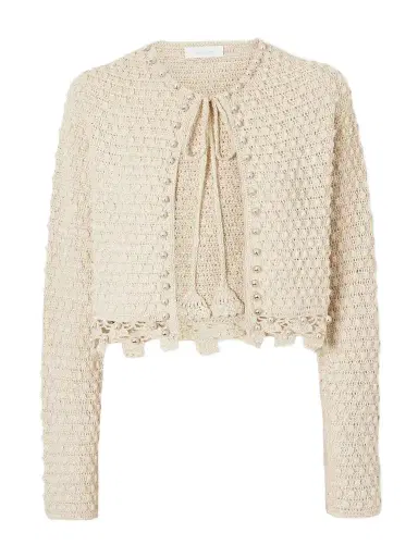 Rabanne Embellished Crocheted Cotton Cardigan | Thumbnail 1
