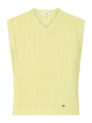 Versace Medusa-embellished Ribbed Mesh Vest | Thumbnail 1 Versace Medusa-embellished Ribbed Mesh Vest | Thumbnail 1