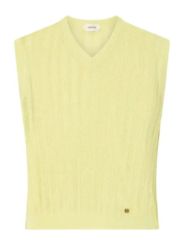 Versace Medusa-embellished Ribbed Mesh Vest