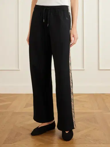 Burberry Jodie Checked Cotton-jersey Straight-leg Track Pants | Thumbnail 3 Burberry Jodie Checked Cotton-jersey Straight-leg Track Pants | Thumbnail 3