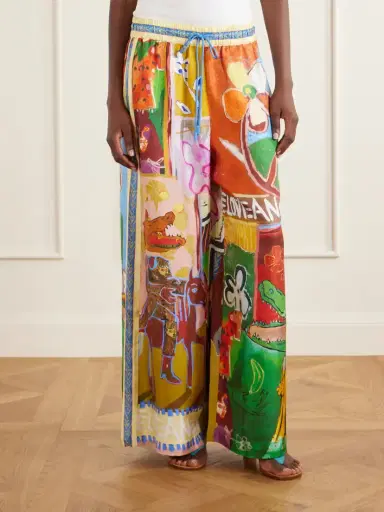 ALÉMAIS Mlak Printed Silk-twill Wide-leg Pants | Thumbnail 3 ALÉMAIS Mlak Printed Silk-twill Wide-leg Pants | Thumbnail 3