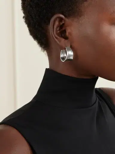 Sophie Buhai Large Wave Sterling Silver Hoop Earrings | Thumbnail 2 Sophie Buhai Large Wave Sterling Silver Hoop Earrings | Thumbnail 2