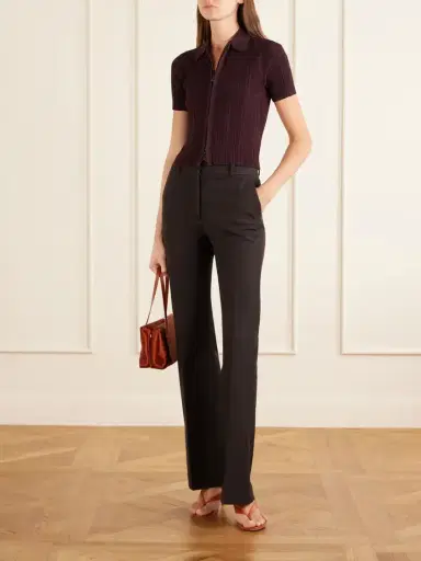 Victoria Beckham Ribbed Polo Top | Thumbnail 2 Victoria Beckham Ribbed Polo Top | Thumbnail 2
