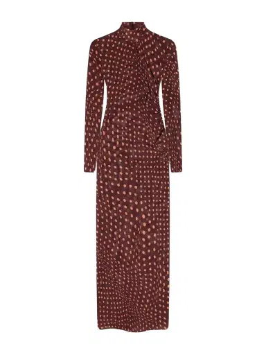 Stella McCartney Ruched Polka-dot Mesh Midi Dress | Thumbnail 1