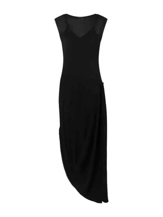 Draped Mesh-jersey Midi Dress