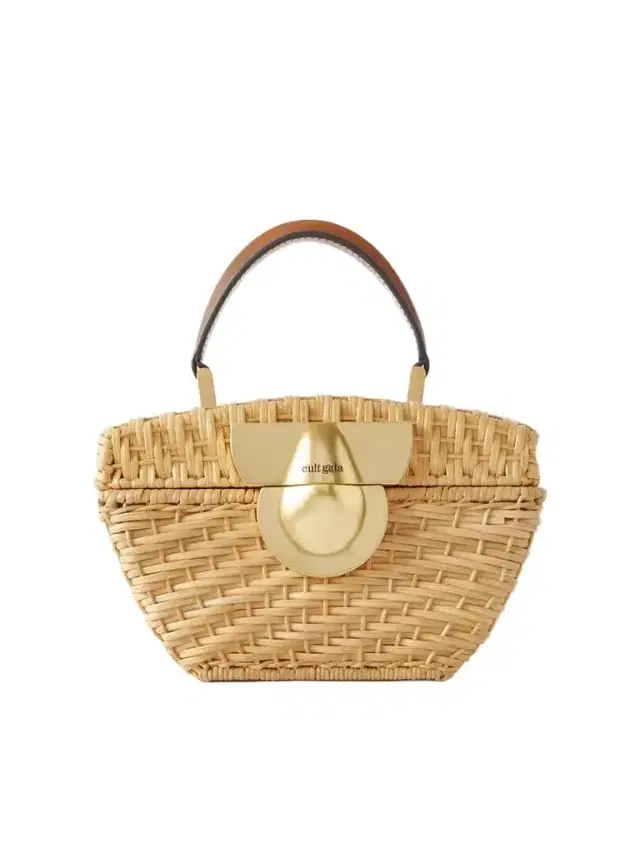Cult Gaia Tyla Leather-trimmed Raffia Tote