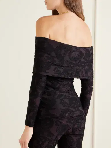 Etro Off-the-shoulder Paisley-jacquard Chenille-trimmed Jersey Top | Thumbnail 3 Etro Off-the-shoulder Paisley-jacquard Chenille-trimmed Jersey Top | Thumbnail 3