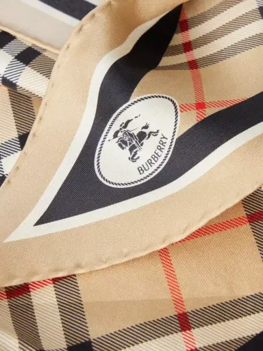Burberry Checked Silk-twill Scarf | Thumbnail 3