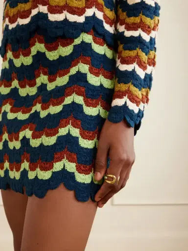 ESCVDO Alba Crocheted Cotton Mini Skirt | Thumbnail 5