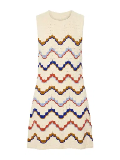 ESCVDO Alma Striped Crocheted Cotton Mini Dress | Thumbnail 1 ESCVDO Alma Striped Crocheted Cotton Mini Dress | Thumbnail 1