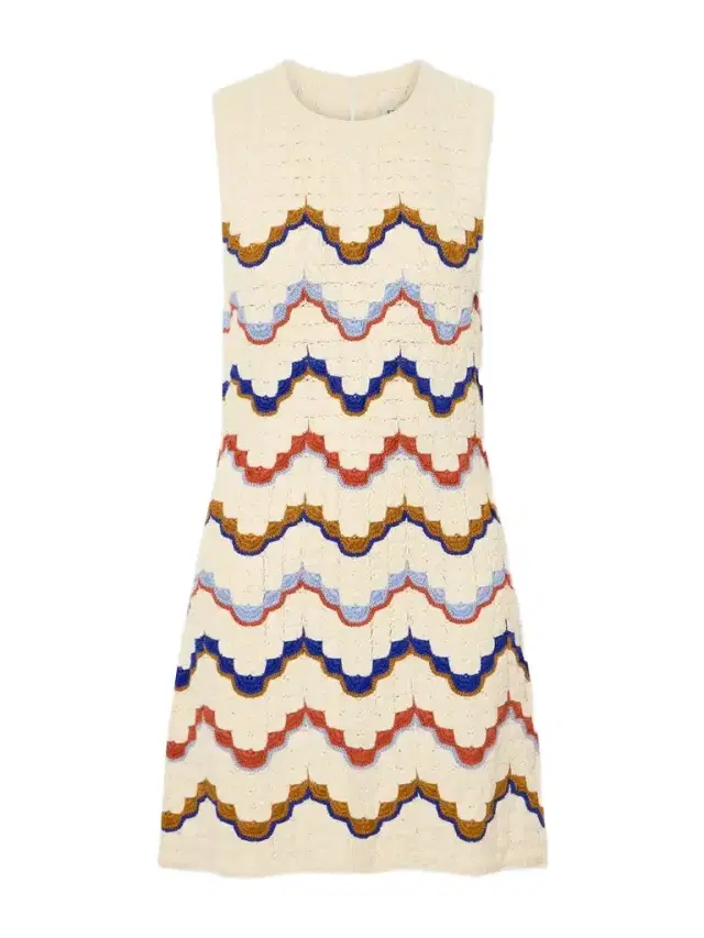 ESCVDO Alma Striped Crocheted Cotton Mini Dress