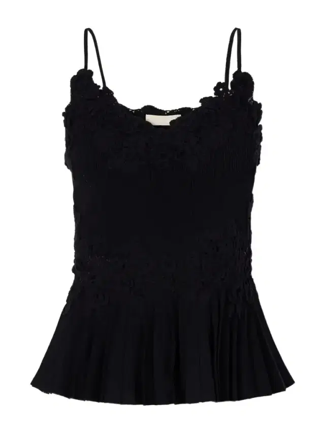 Ulla Johnson Estelle Pleated Crochet-trimmed Ribbed Jersey Tank