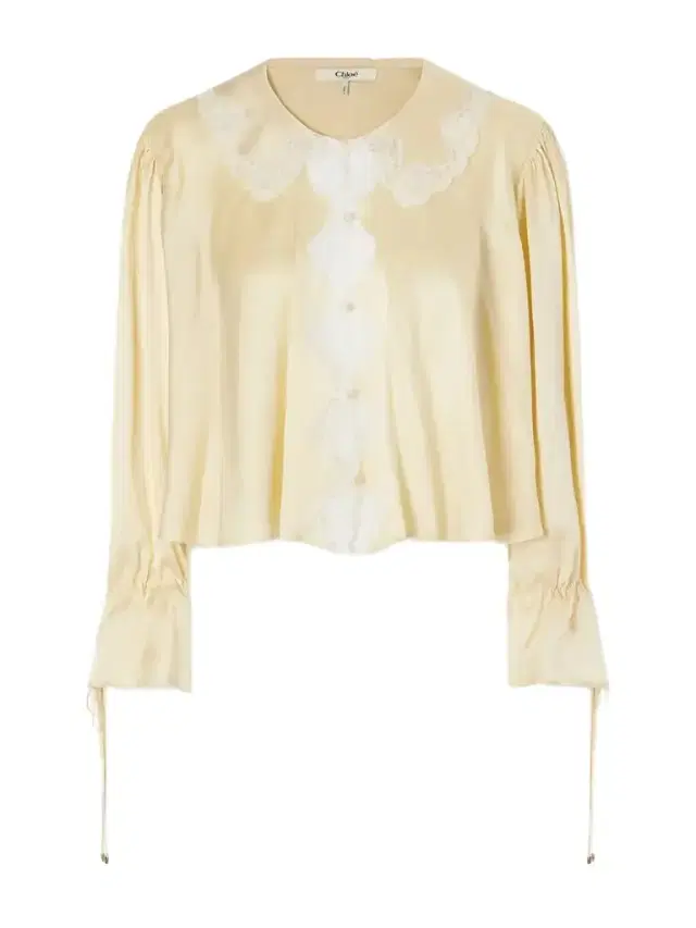 Gathered Lace-trimmed Silk-satin Blouse