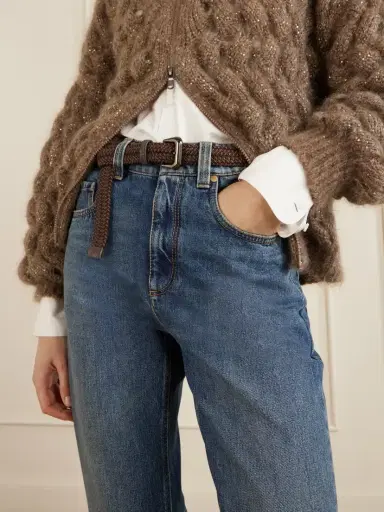 Brunello Cucinelli Cropped Bead-embellished Straight-leg Jeans | Thumbnail 5 Brunello Cucinelli Cropped Bead-embellished Straight-leg Jeans | Thumbnail 5