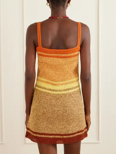 ESCVDO Plumar Striped Crocheted Cotton Mini Dress | Thumbnail 3 ESCVDO Plumar Striped Crocheted Cotton Mini Dress | Thumbnail 3