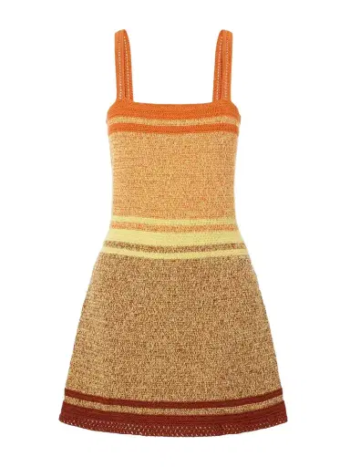 ESCVDO Plumar Striped Crocheted Cotton Mini Dress | Thumbnail 1 ESCVDO Plumar Striped Crocheted Cotton Mini Dress | Thumbnail 1