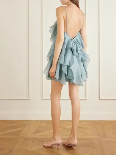 Aje Pandorea Appliquéd Ruffled Layered Chiffon Mini Dress | Thumbnail 3 Aje Pandorea Appliquéd Ruffled Layered Chiffon Mini Dress | Thumbnail 3
