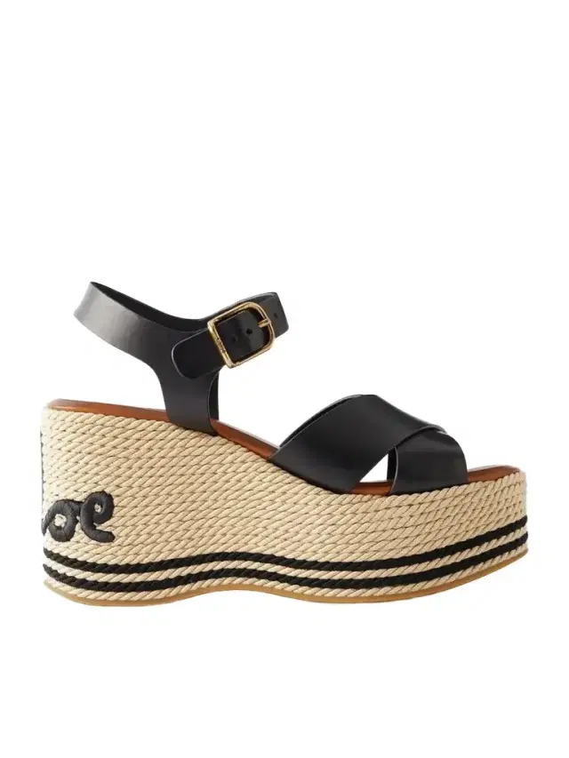 Chloé Logo-embroidered Leather Platform Sandals
