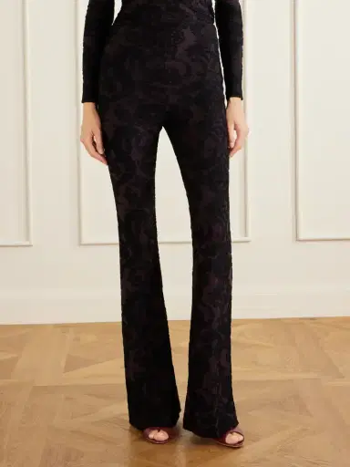 Etro Paisley-jacquard Chenille-trimmed Jersey Flared Pants | Thumbnail 3 Etro Paisley-jacquard Chenille-trimmed Jersey Flared Pants | Thumbnail 3