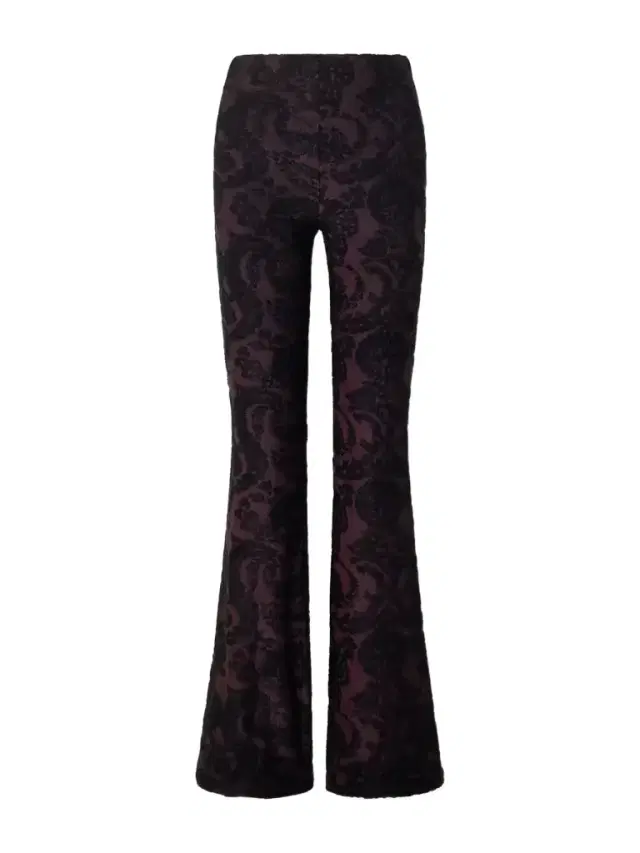 Paisley-jacquard Chenille-trimmed Jersey Flared Pants