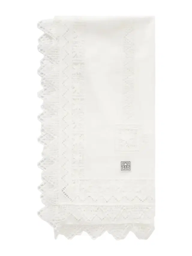 Lace-trimmed Cotton-voile Scarf