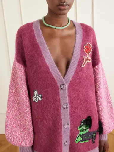 ALÉMAIS Mlak Bead-embellished Mohair, Alpaca And Wool-blend Cardigan | Thumbnail 5 ALÉMAIS Mlak Bead-embellished Mohair, Alpaca And Wool-blend Cardigan | Thumbnail 5