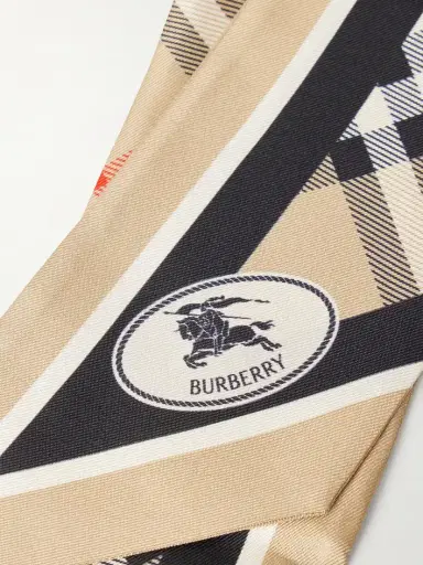 Burberry Checked Silk-twill Scarf | Thumbnail 3