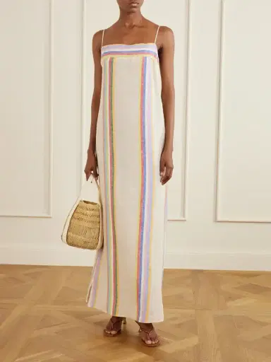 Staud Laura Striped Linen Maxi Dress | Thumbnail 2 Staud Laura Striped Linen Maxi Dress | Thumbnail 2