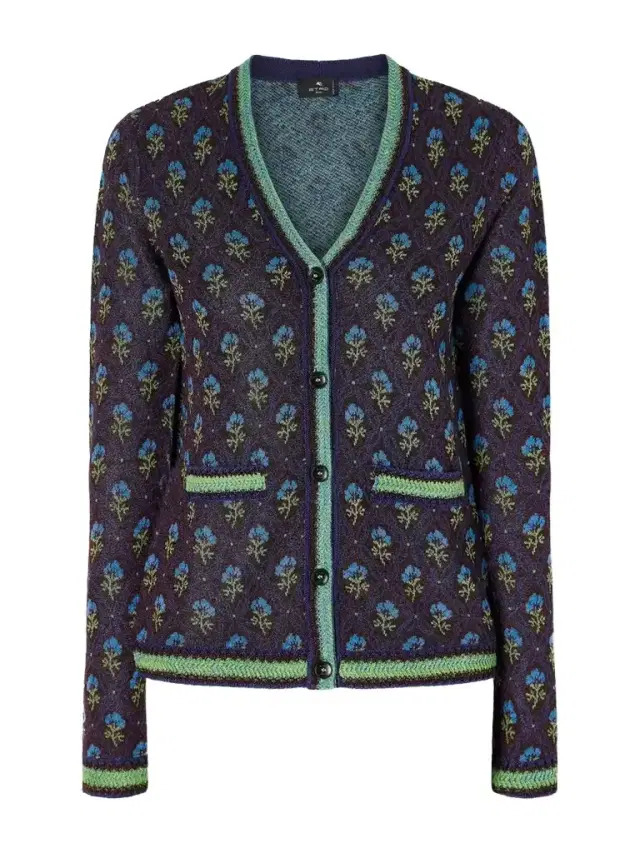 Embroidered Jacquard Cardigan