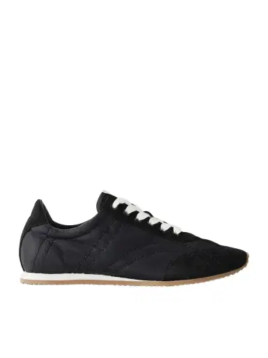 TOTEME Flex Suede-trimmed Shell Sneakers | Thumbnail 1 TOTEME Flex Suede-trimmed Shell Sneakers | Thumbnail 1