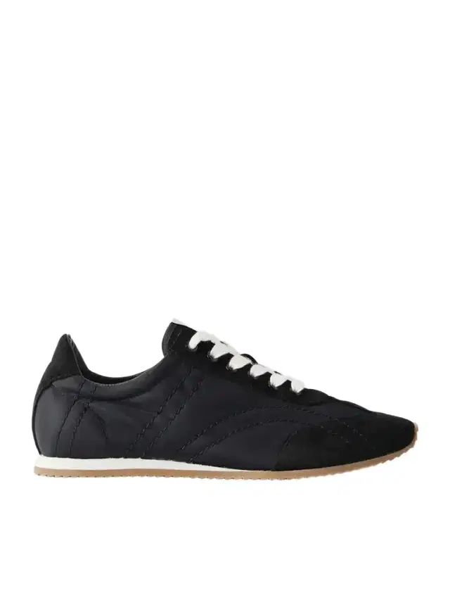 TOTEME Flex Suede-trimmed Shell Sneakers