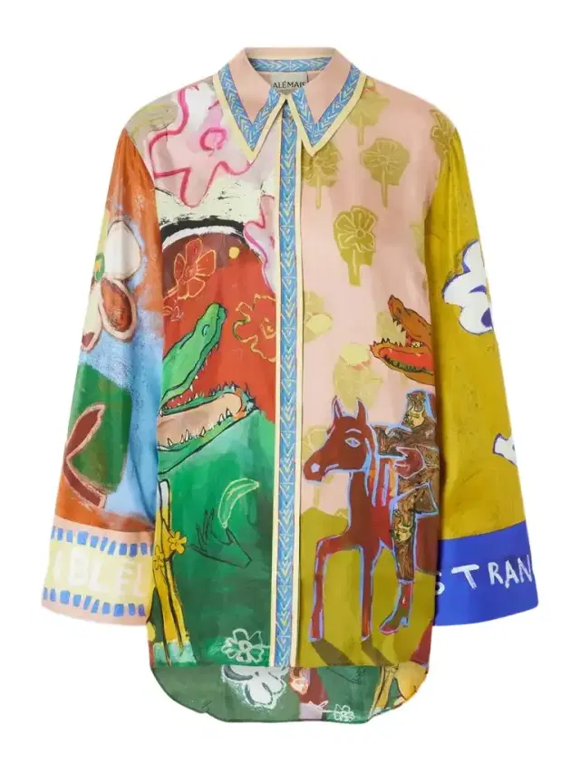 Mlak Printed Silk-twill Shirt