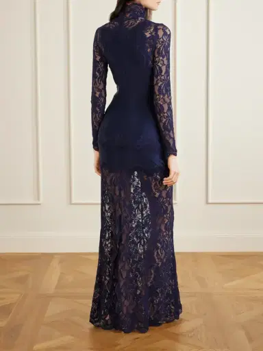 Rabanne Lace-trimmed Jersey Maxi Dress | Thumbnail 3 Rabanne Lace-trimmed Jersey Maxi Dress | Thumbnail 3