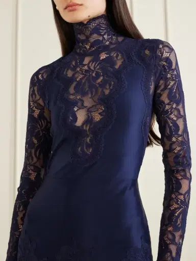 Rabanne Lace-trimmed Jersey Maxi Dress | Thumbnail 4 Rabanne Lace-trimmed Jersey Maxi Dress | Thumbnail 4