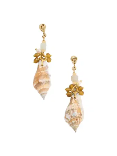 TOHUM Samsara Gold-plated And Seashell Beaded Earrings | Thumbnail 1 TOHUM Samsara Gold-plated And Seashell Beaded Earrings | Thumbnail 1